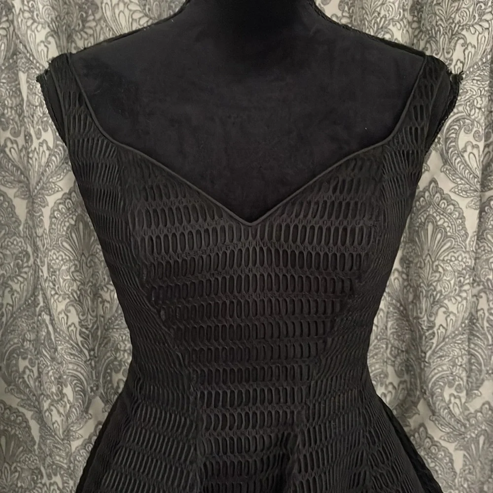 Black flared party dress
